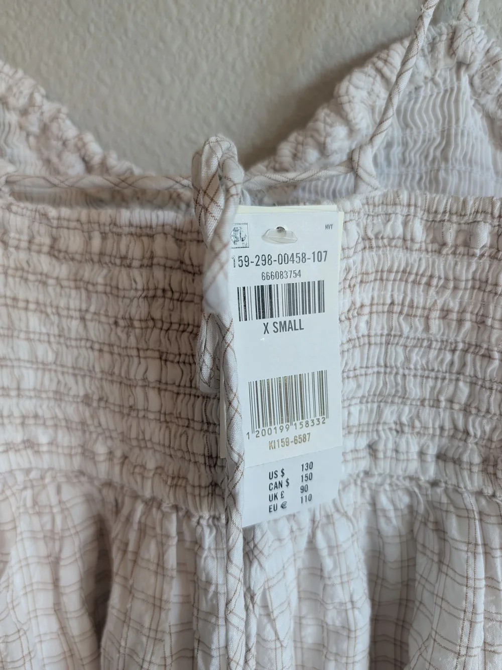 Abercrombie & Fitch White Smocked Maxi Dress